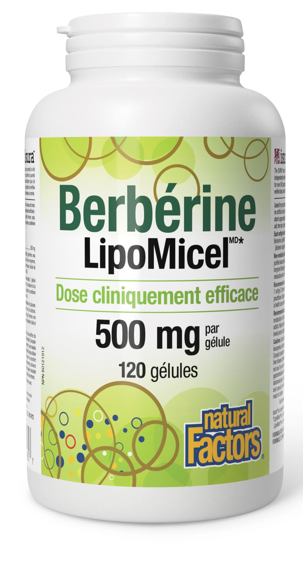 Natural Factors Berberine LipoMicel 500mg - 120 Softgels