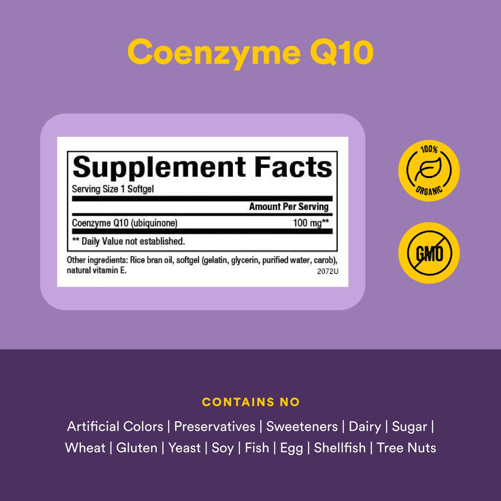 Natural Factors CoQ10 100 mg, 120 Softgels, 100% Natural, Supports Cardiovascular Health, Proudly Canadian