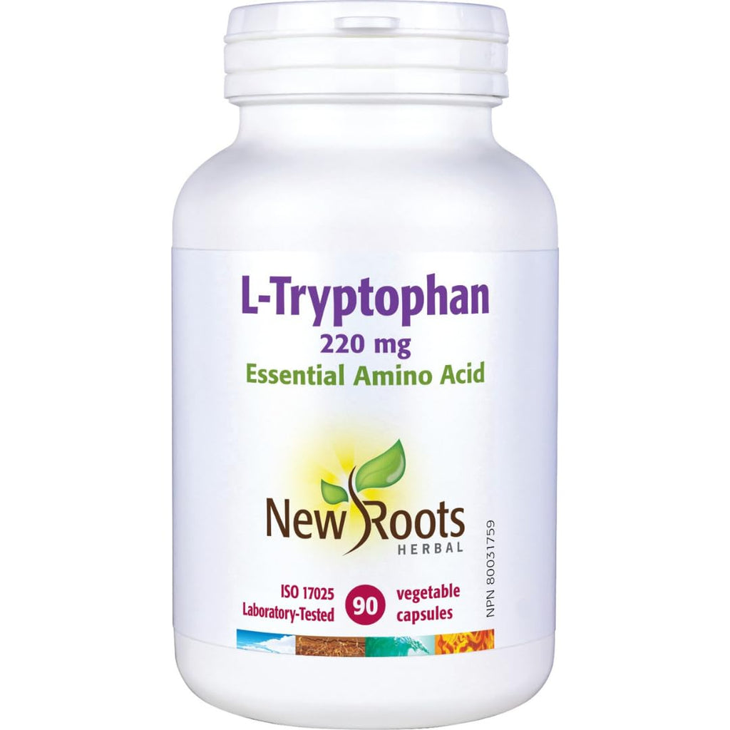 New Roots Herbal - L-Tryptophan 220mg, 90 Capsules - Source of an Essential Amino for the Maintenance of Good Health
