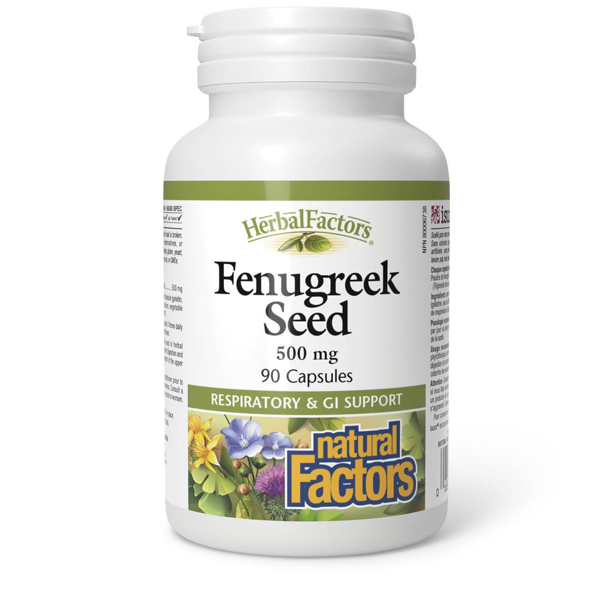Natural Factors Fenugreek Seed Supplements 500mg, 90 Capsules