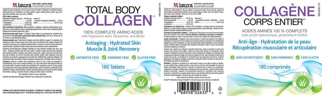Natural Factors Total Body Collagen Supplement 180 Tablets