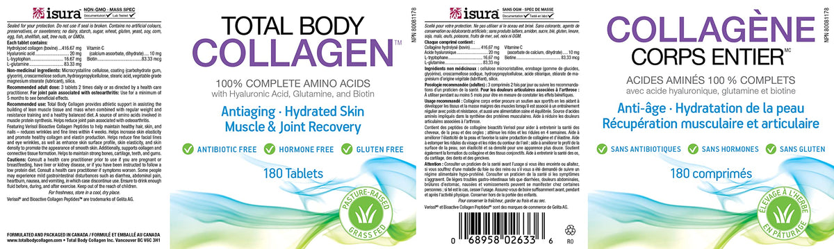 Natural Factors Total Body Collagen Supplement 180 Tablets