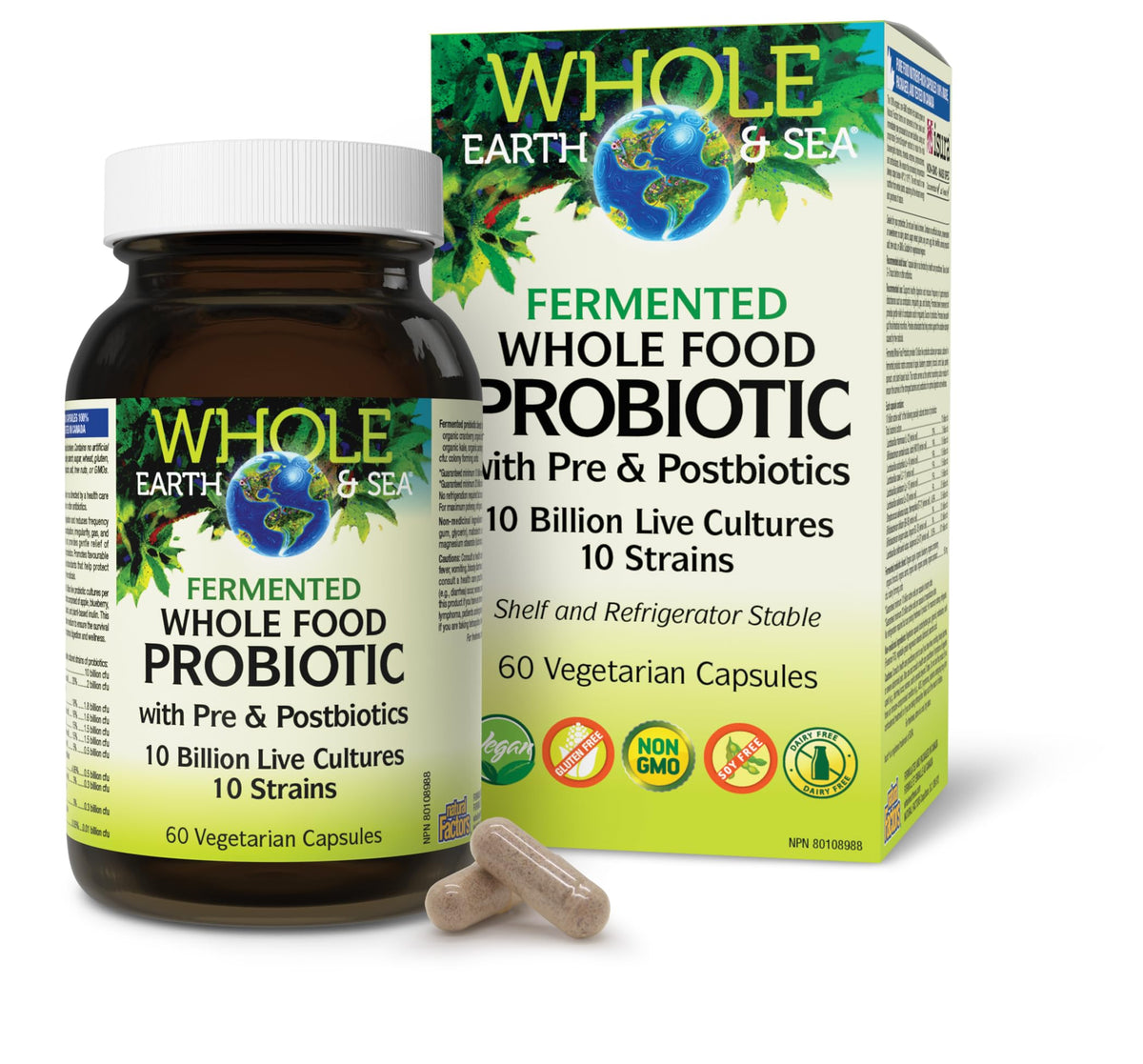 Natural Factors Whole Earth & Sea Fermented Whole Food Probiotic 60 CT