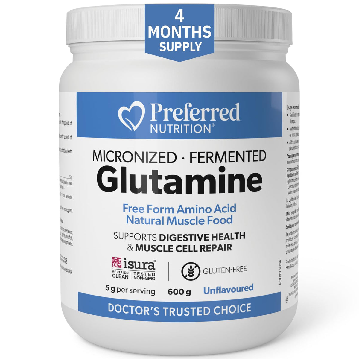 Preferred Nutrition Glutamine Powder, 5g per Serving